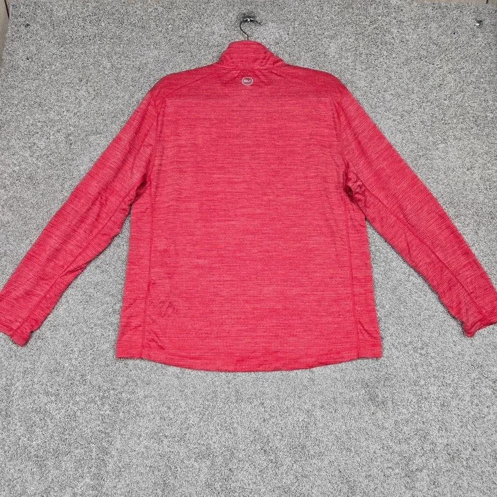 Vineyard Vines On The Go Sankaty red L/S Performance Quarter Zip Mens Medium